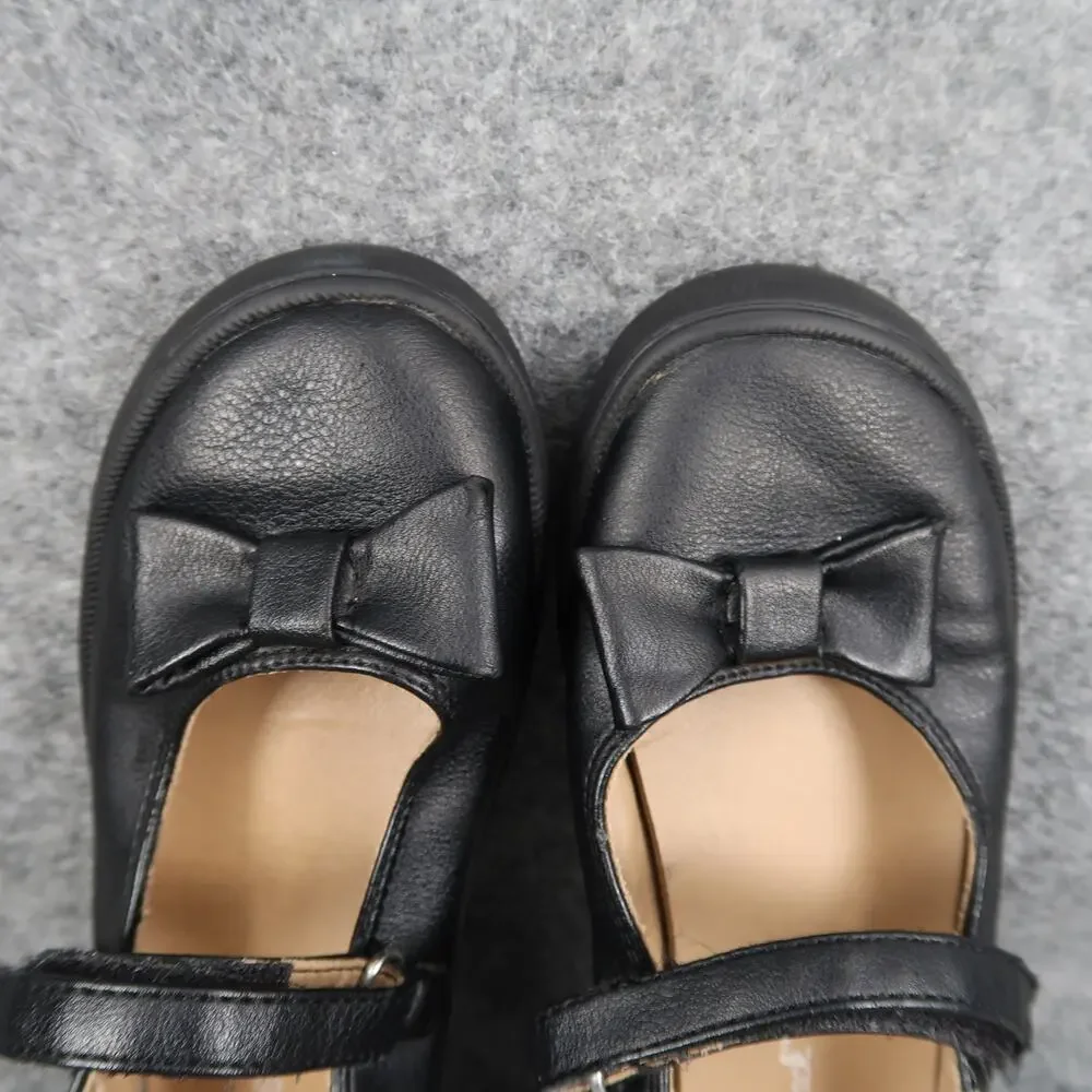 Cat & Jack Shoes Kids 11 Girls Mary Jane Flats Casual Bow Black Adjustable Strap